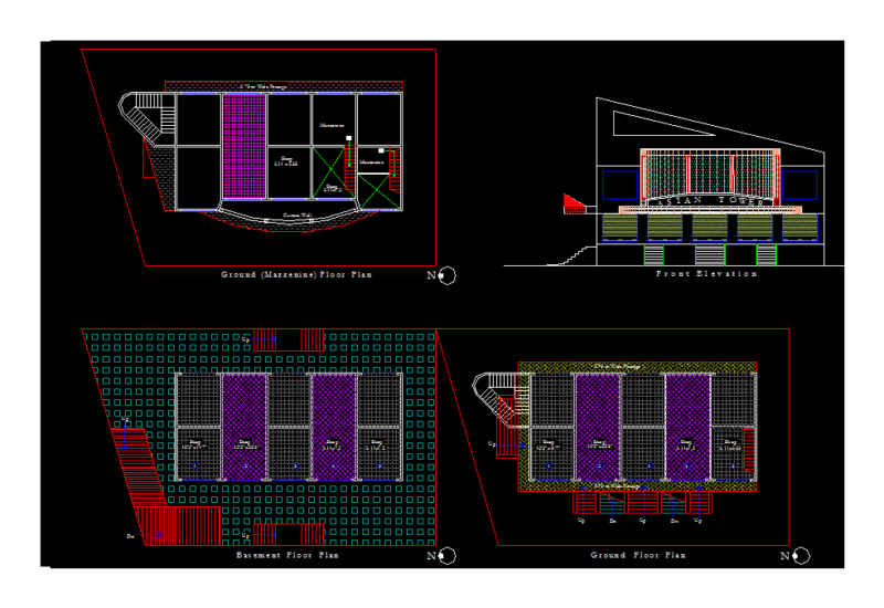 Commercial Building DWG Block for AutoCAD