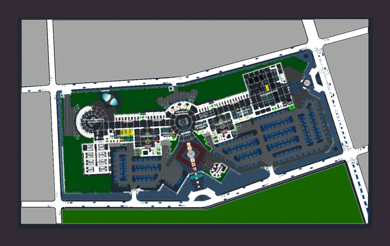Commercial Center DWG Block for AutoCAD