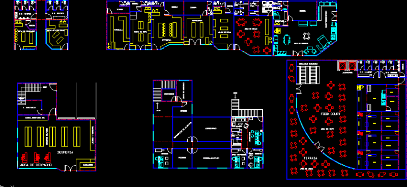 Commercial Center DWG Block for AutoCAD