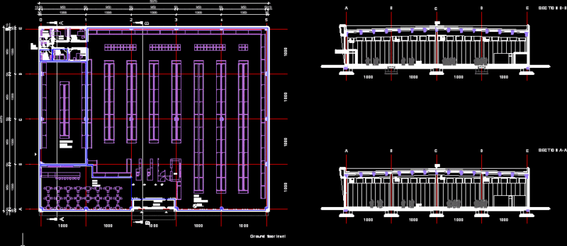 Commercial Center DWG Section for AutoCAD