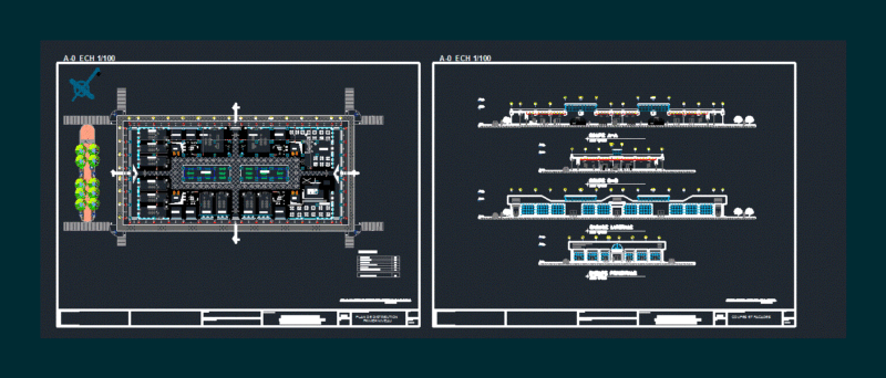 Commercial Center DWG Section for AutoCAD