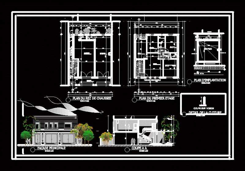 Commercial House DWG Block for AutoCAD