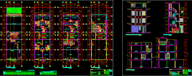 Commercial House DWG Section for AutoCAD