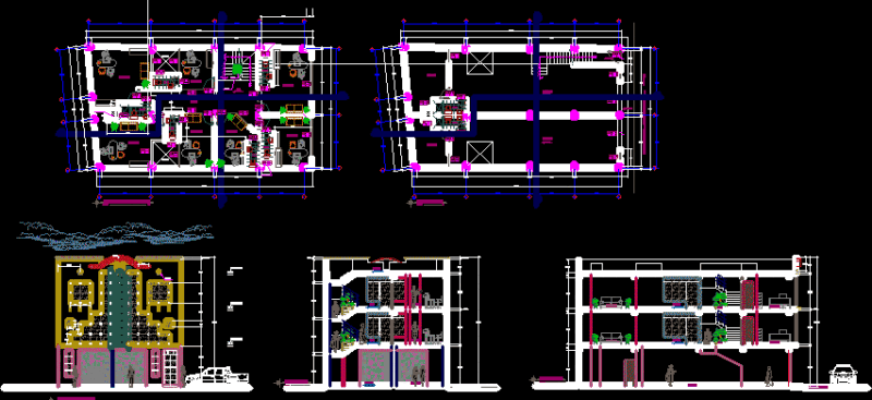 Commercial Stores DWG Section for AutoCAD