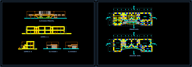 Community Center, Multipurpose Hall 2D DWG Plan for AutoCAD