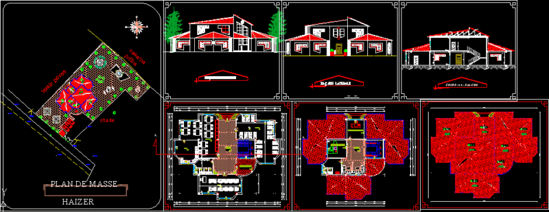 Communitarian Center DWG Section for AutoCAD