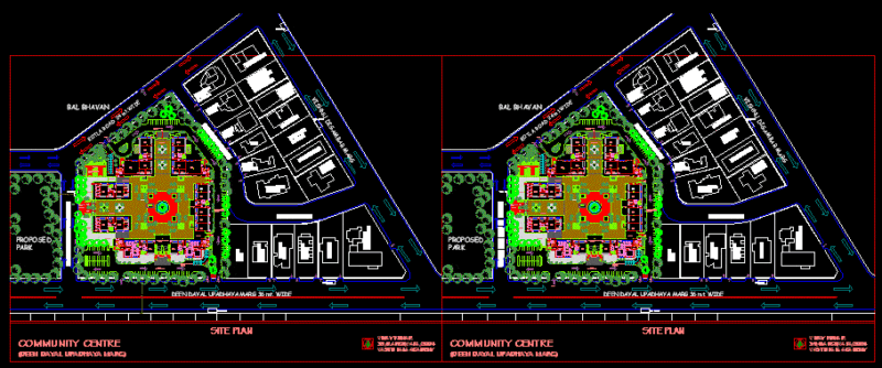 Community Center DWG Plan for AutoCAD