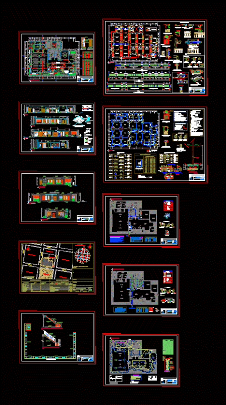 Community Center DWG Section for AutoCAD
