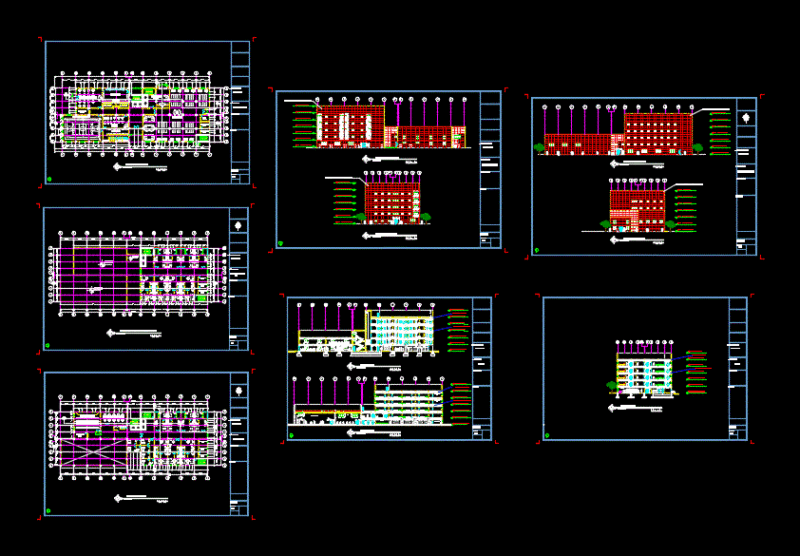 Community Center With Apartments DWG Plan for AutoCAD
