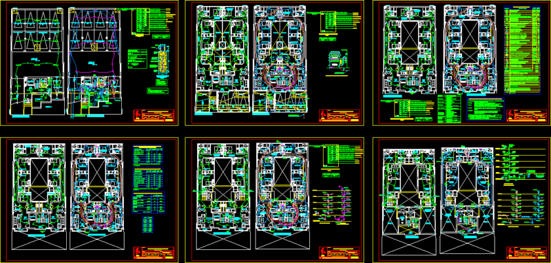 Complete Project 12mx25m =Semi Basement 4 Levels And Terrace 2D DWG Full Project for AutoCAD