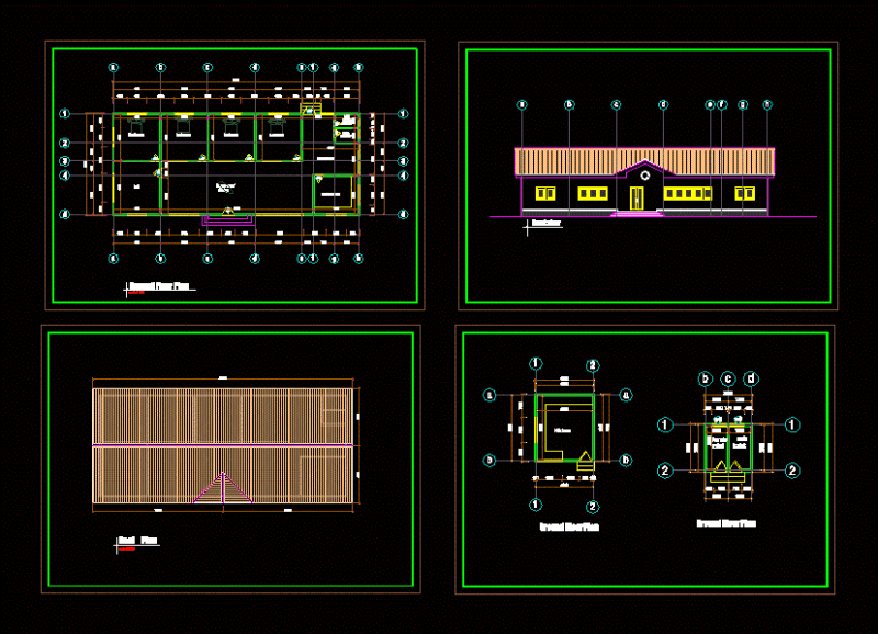 Compound House DWG Block for AutoCAD