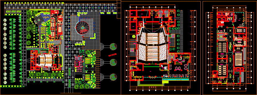 Concert Hall – DWG Block for AutoCAD – Designs CAD components of electrical plan layout 
