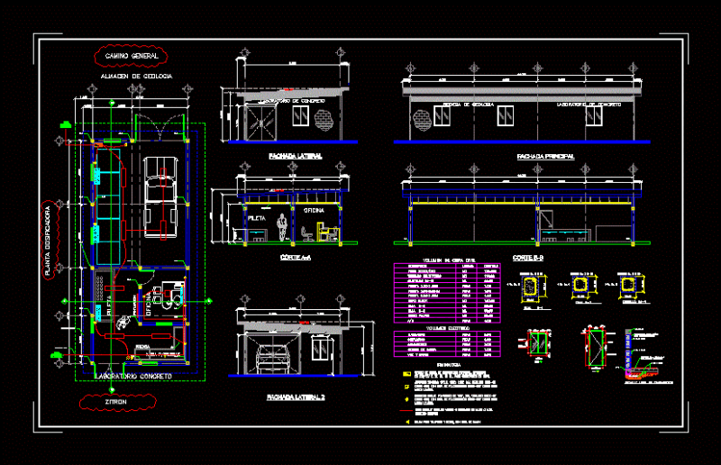 Concrete Lab DWG Block for AutoCAD