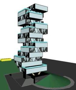 Condo Building 3D DWG Model for AutoCAD
