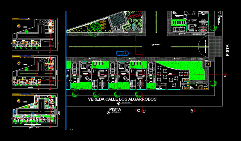Condominium 5 Houses 130m2 DWG Detail for AutoCAD