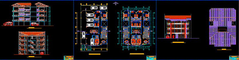 Condominium Housing DWG Section for AutoCAD