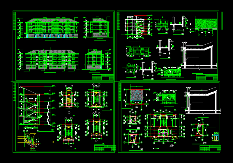 Consulate House DWG Block for AutoCAD