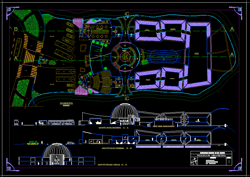 Contemporary Museum 2D DWG Design Block for AutoCAD 