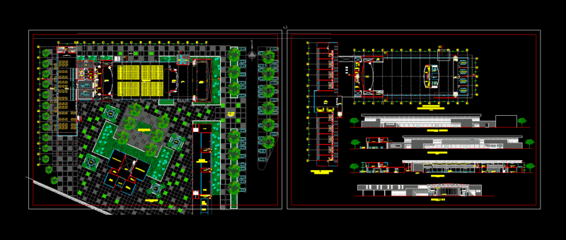 Convention Center DWG Block for AutoCAD