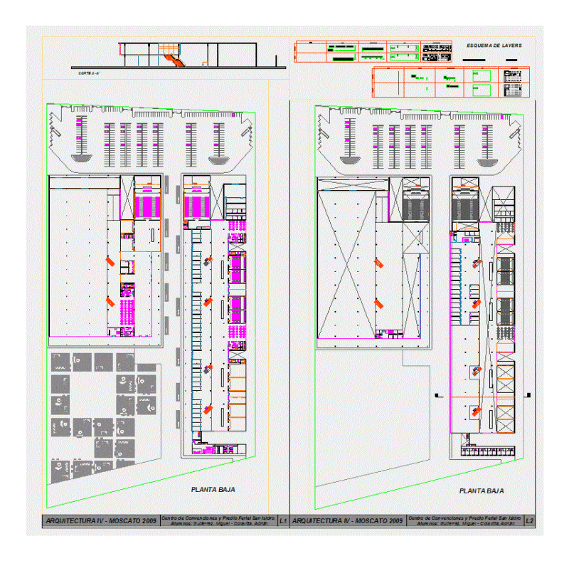Convention Center DWG Block for AutoCAD