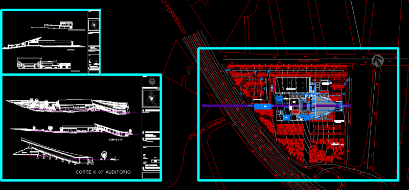 Convention Center DWG Block for AutoCAD