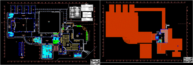 Convention Center DWG Block for AutoCAD