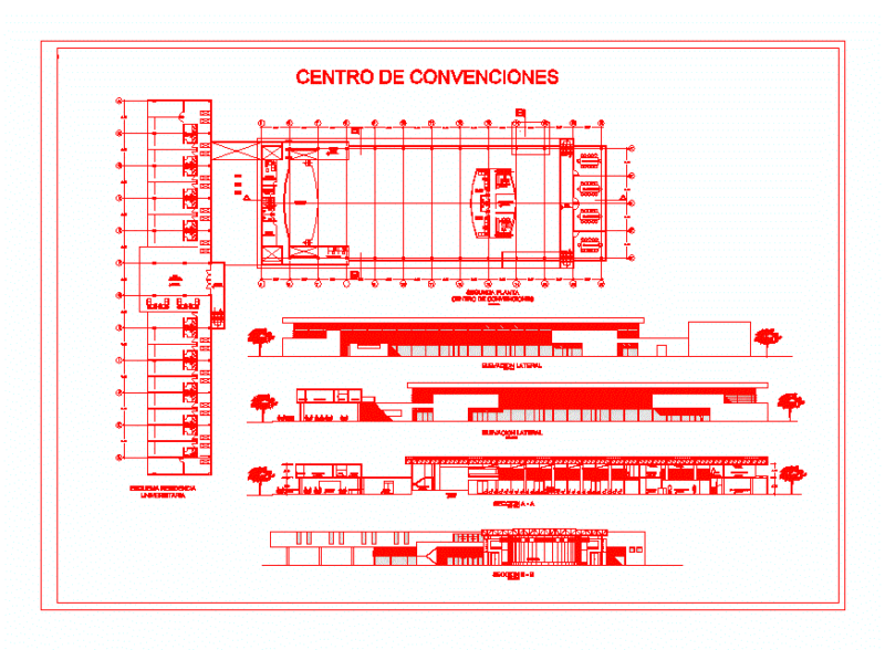 Convention Center In Tacna DWG Section for AutoCAD