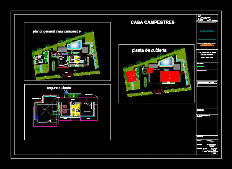 Country Home Design DWG Block for AutoCAD