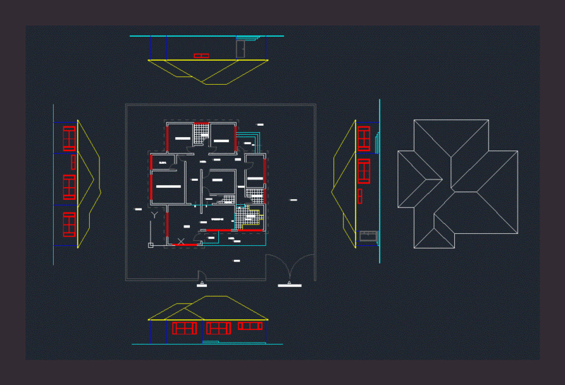 Country House DWG Block for AutoCAD