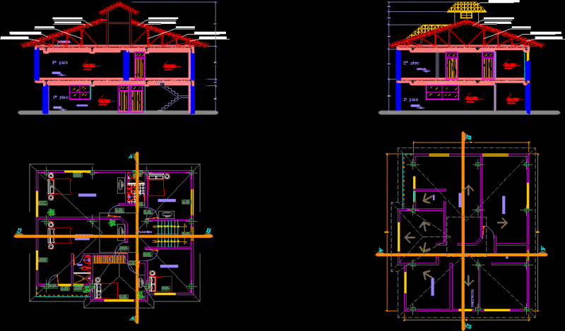 Country House DWG Block for AutoCAD