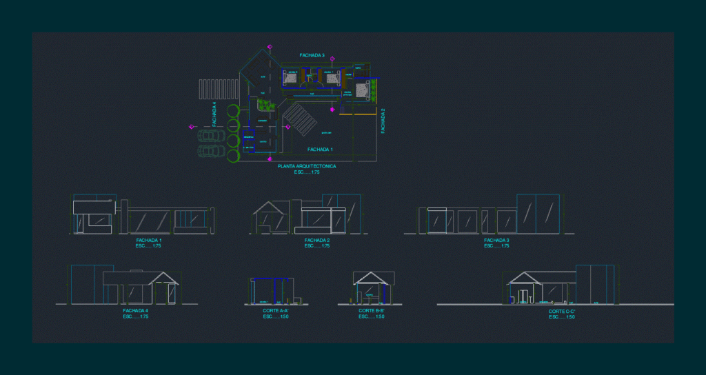 Country House DWG Block for AutoCAD