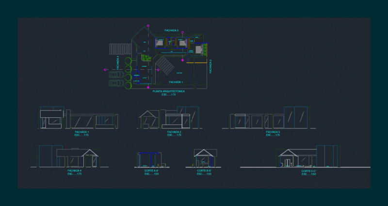 Country House DWG Block for AutoCAD