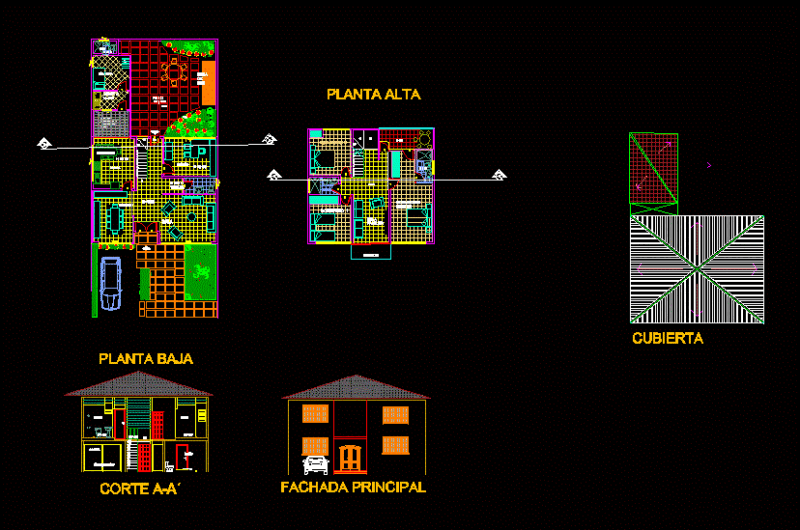 Country House DWG Block for AutoCAD