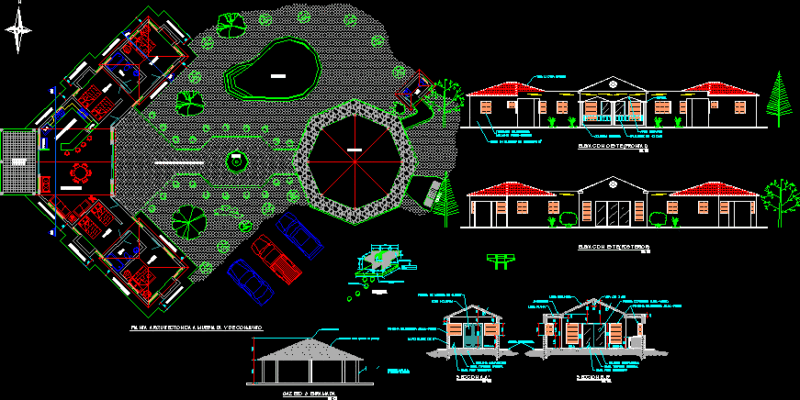 Single Storey Country House 2D DWG Full Project For AutoCAD