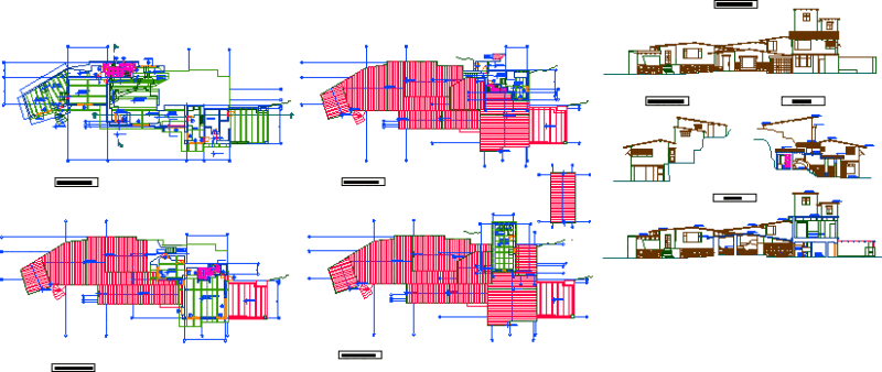Multi-Storey Country House Designed on Hill 2D DWG Full Project For AutoCAD
