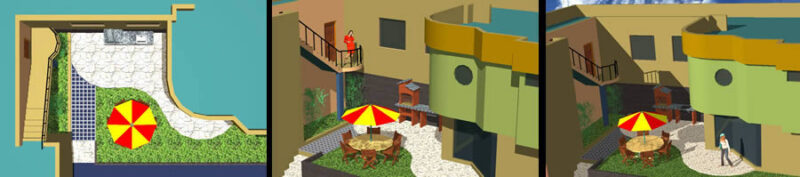Court Remodeling 3D DWG Model for AutoCAD