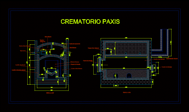 Crematorium Oven Detail DWG Section for AutoCAD