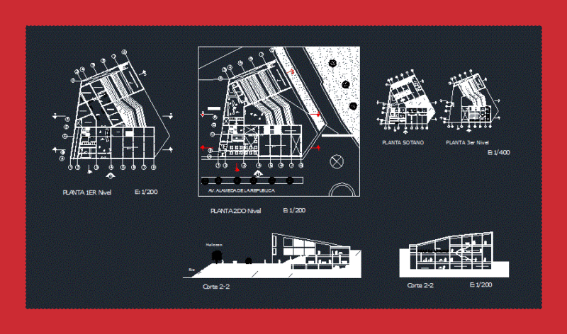 Cultural Building Musical DWG Section for AutoCAD
