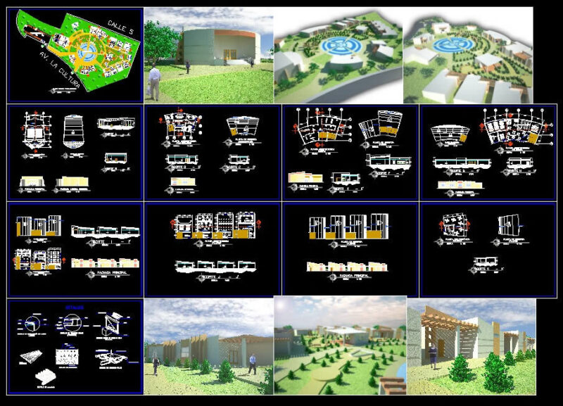 Cultural Center DWG Block for AutoCAD