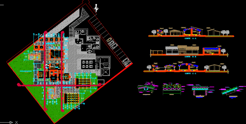 Cultural Center DWG Section for AutoCAD