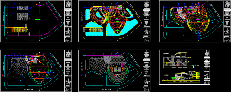 Cultural Center DWG Section for AutoCAD