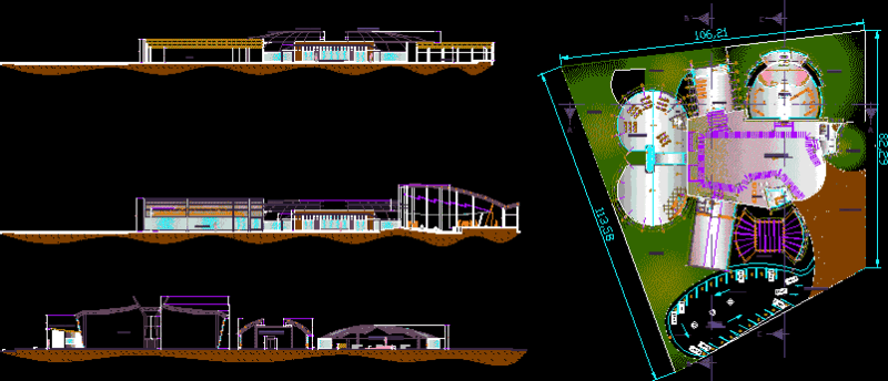 Cultural Center DWG Section for AutoCAD