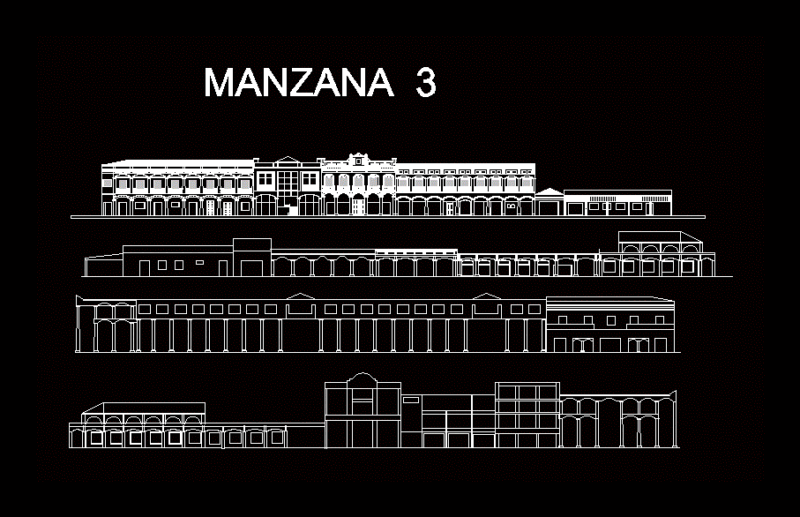 Cultural Heritage Facade Of Santa Cruz De La Sierra DWG Block for AutoCAD