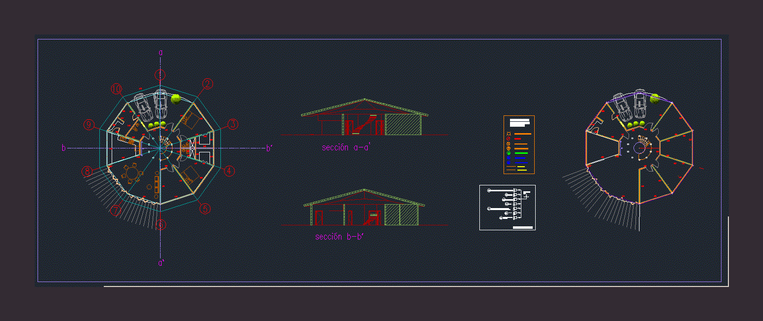 Decagon Home DWG Section for AutoCAD • Designs CAD