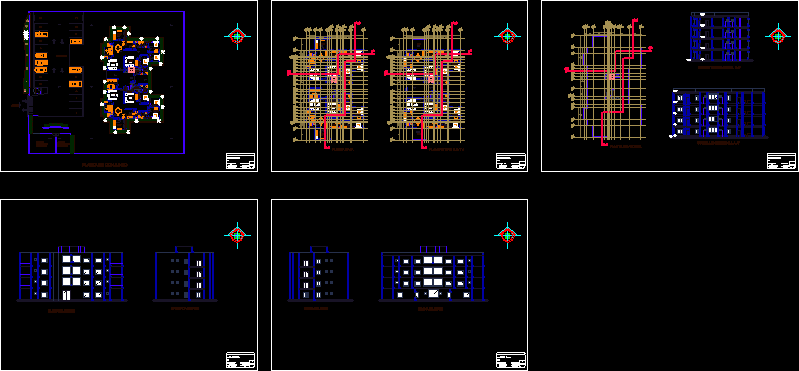 Departamentos De Cuatro Niveles DWG Section for AutoCAD ...