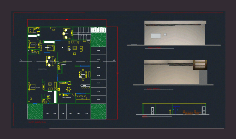 Department 2D DWG Section for AutoCAD