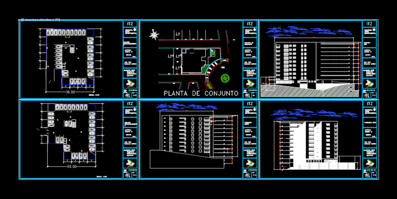 Departmental Tower DWG Block for AutoCAD