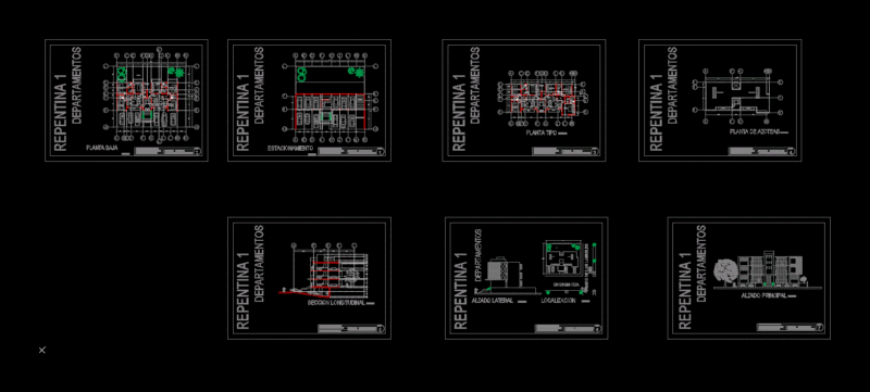 Departments Building DWG Block for AutoCAD