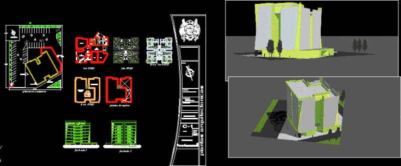 Departments Building DWG Block for AutoCAD