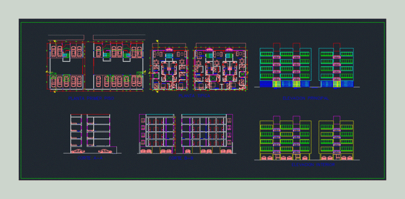 Departments Building DWG Block for AutoCAD